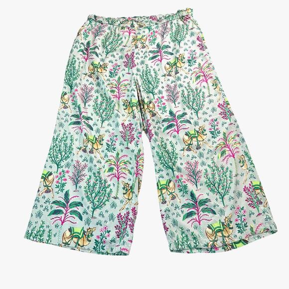 Print Fresh SET Green Camel Floral 100% Organic Cotton Pajama Long Sleeve Sz-XL - Picture 3 of 5